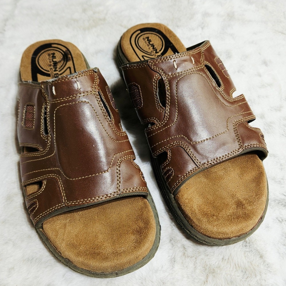 Nunn Bush Brown Dual Comfort Slide Sandals 11M 84416-221 Gorpcore Dad Core